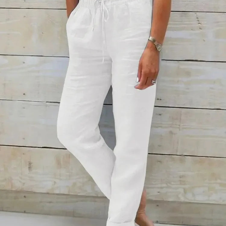 Elisse - Cotton Linen Casual Trousers