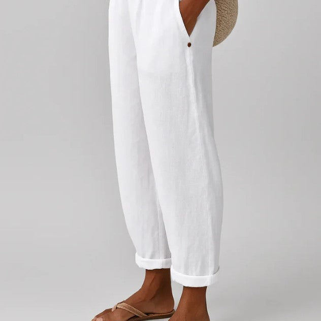 Sharona - Timeless Linen-Cotton Trousers