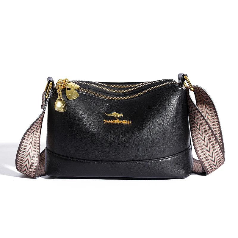 Afra - Refined Leather Shoulder Bag
