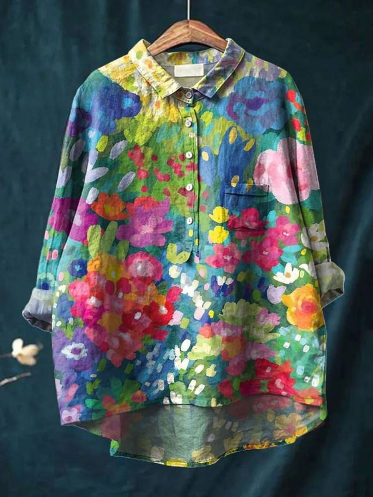 Ella - Floral Watercolor Shirt