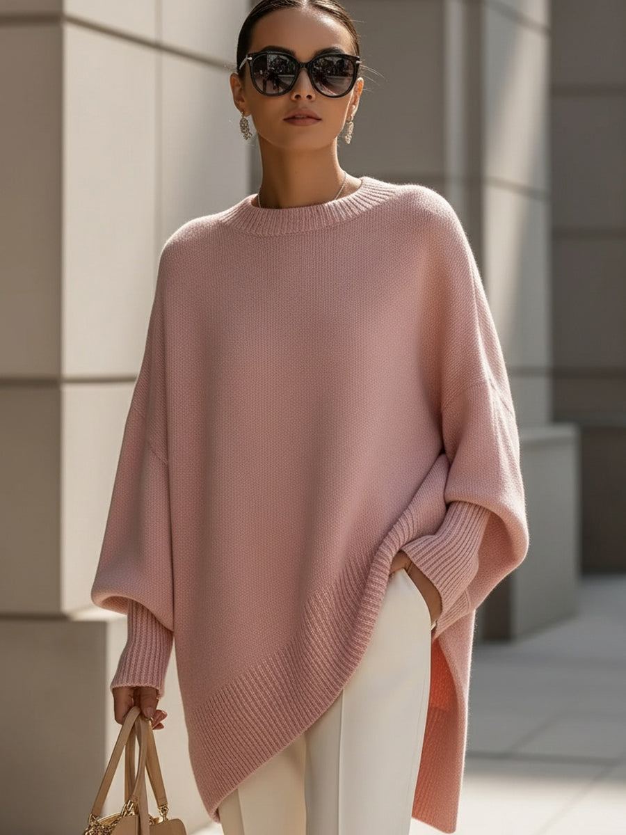 Mia - Oversized Knit Poncho Sweater