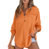 Kathryn – Casual Lightweight Button V Neck Tunic Blouse