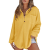 Kathryn – Casual Lightweight Button V Neck Tunic Blouse