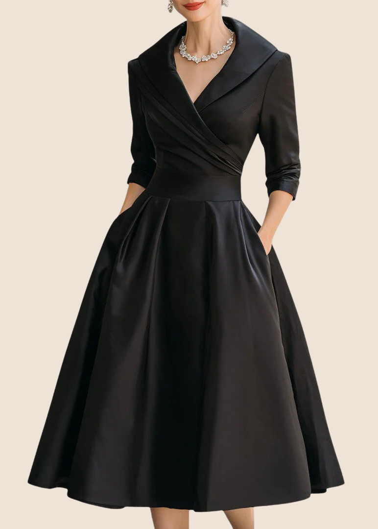 Anna - Elegant Shimmer Midi Dress