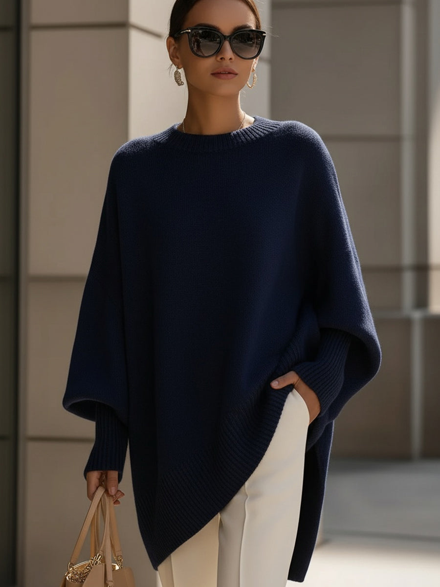 Mia - Oversized Knit Poncho Sweater