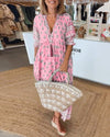 Melody - Chic Floral V-Neck Dress