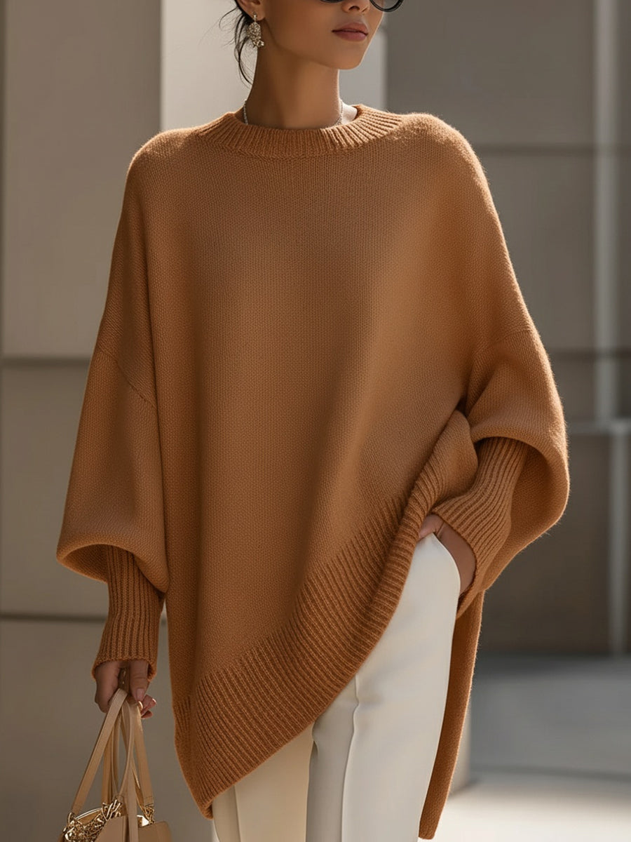 Mia - Oversized Knit Poncho Sweater