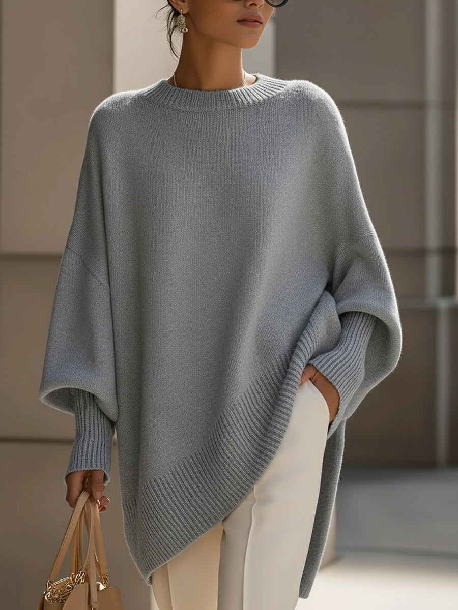 Mia - Oversized Knit Poncho Sweater