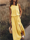 Myrle - Elegant Side Split Sleeveless Dress