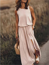 Myrle - Elegant Side Split Sleeveless Dress