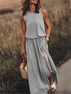 Myrle - Elegant Side Split Sleeveless Dress