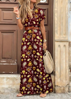 Rozanne – Elegant Long Dress with Paisley Prints and Belt