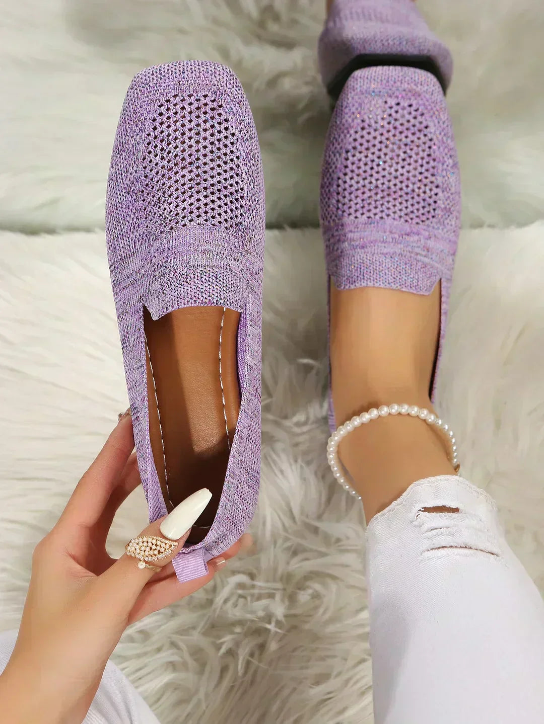 Donna - Knit Slip-On Flats