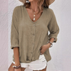 Zoë - Linen Blouse with Fine Button Closure