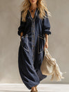 Corona - Elegant Urban-style Cotton And Linen Maxi Dress