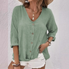Zoë - Linen Blouse with Fine Button Closure