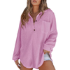 Kathryn – Casual Lightweight Button V Neck Tunic Blouse
