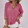 Zoë - Linen Blouse with Fine Button Closure