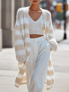 Marly - Cream Striped Knitted Cardigan