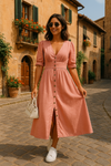Amélie - Glossy denim dress