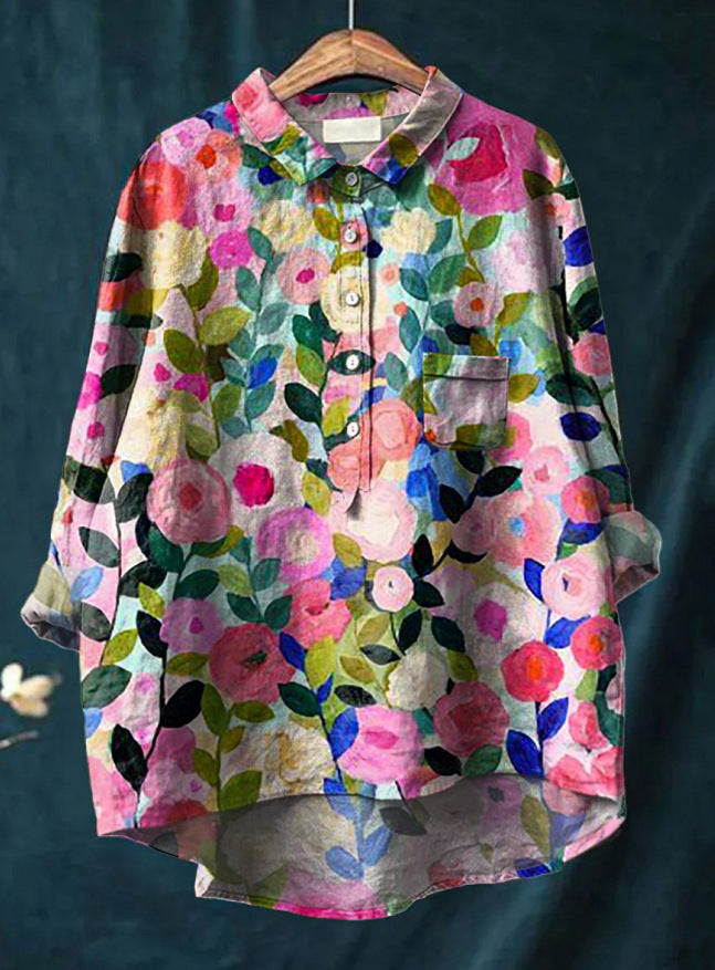 Iris - Vintage Floral Blouse
