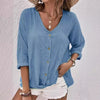 Zoë - Linen Blouse with Fine Button Closure