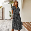 Shelly - Vintage Floral Print Dress Women Boho Short Sleeve Long Dress