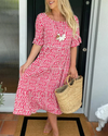 Pink - Sable Short-Sleeve Midi Dress