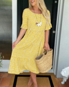 Pink - Sable Short-Sleeve Midi Dress