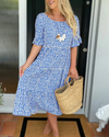 Pink - Sable Short-Sleeve Midi Dress