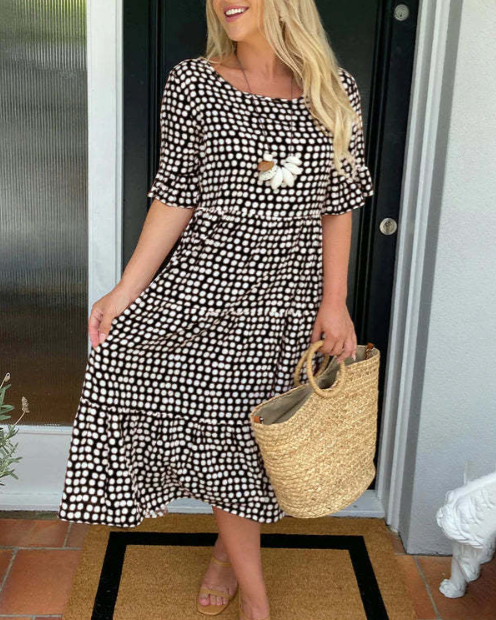 Pink - Sable Short-Sleeve Midi Dress