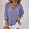 Zoë - Linen Blouse with Fine Button Closure