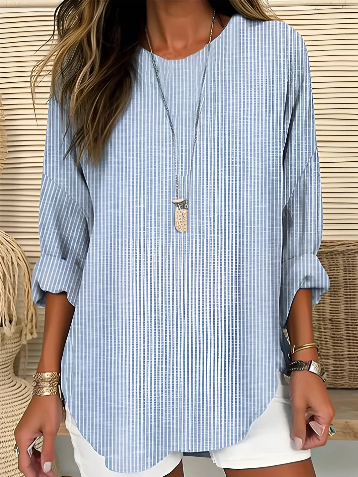 Serina - Trendy Striped Blouse