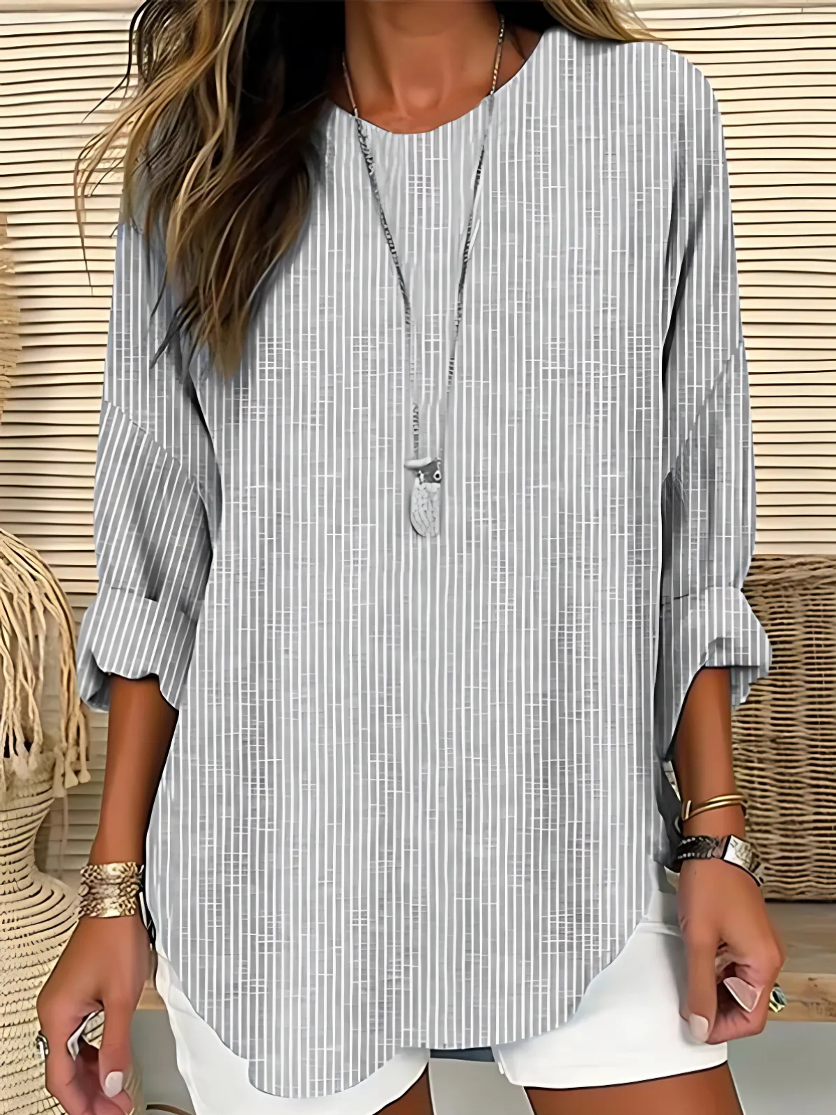 Serina - Trendy Striped Blouse