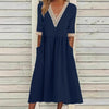 Fabia - Lace Collar Mid-Length Dress
