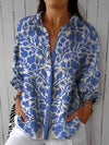 Everly - Blue Garden Blouse