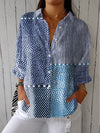 Feline - Ocean Patchwork Blouse