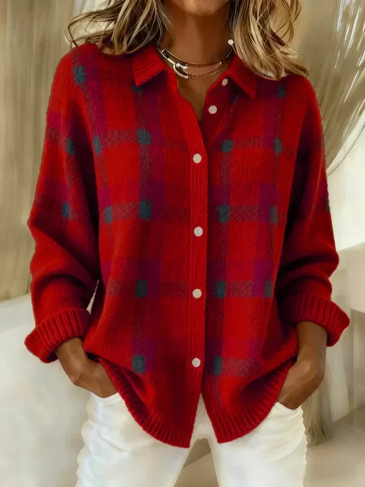 Divina - Cloud-Soft Plaid Button-Up