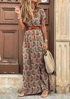 Rozanne – Elegant Long Dress with Paisley Prints and Belt