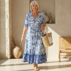 Janet - Elegant Floral Dress with V-Neck